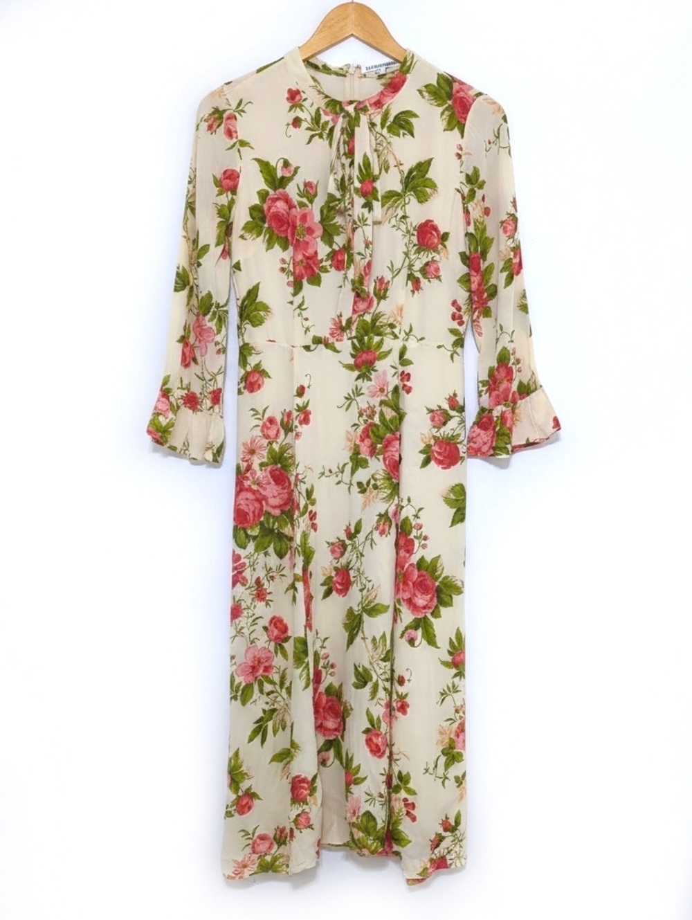 Reformation Castel Floral Tie Neck Midi Dress Cottagecore 8 - Picture 3 of 9